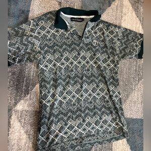 Vintage Patterned Polo Golf Shirt